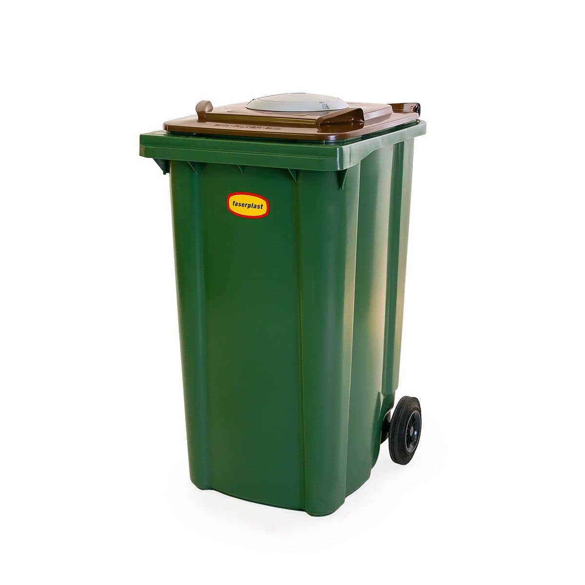 BIO-Rollabfallbehälter, aus PE-HD, grün-braun