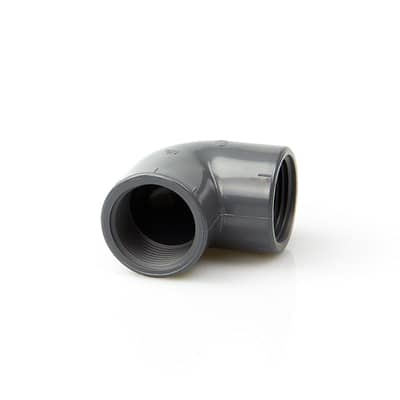Coude PVC 90°, filetage F, gris