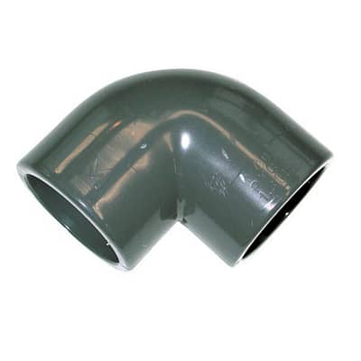Coude PVC 90°, à coller, gris