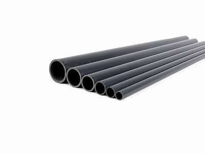 Rohr, aus PVC, grau