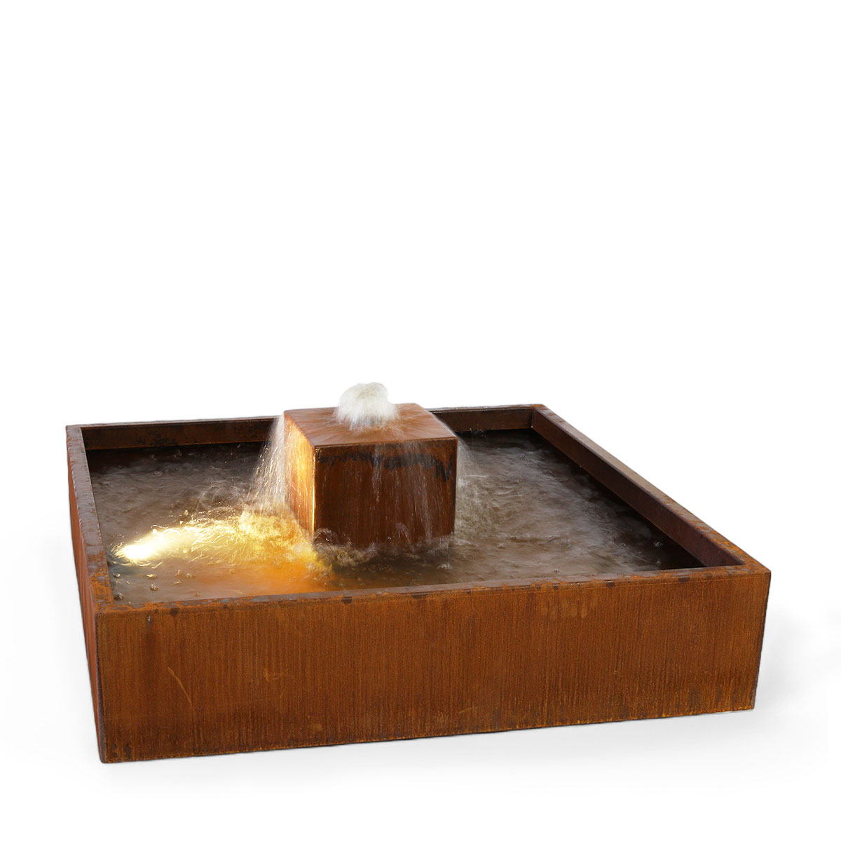 Faserplast_Garten_Brunnen_Quadra130_Cortenstahl_5_410003.140