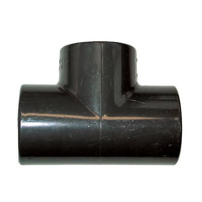 PVC-T-Stück 90°, zum Kleben, grau