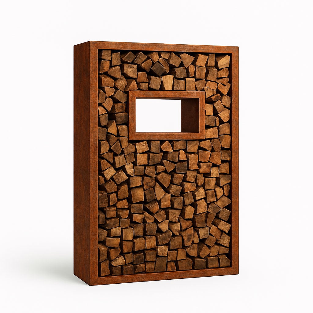 Faserplast_Jardin_Bois de chauffage_Support_1800 mm_Corten_1_410007-053