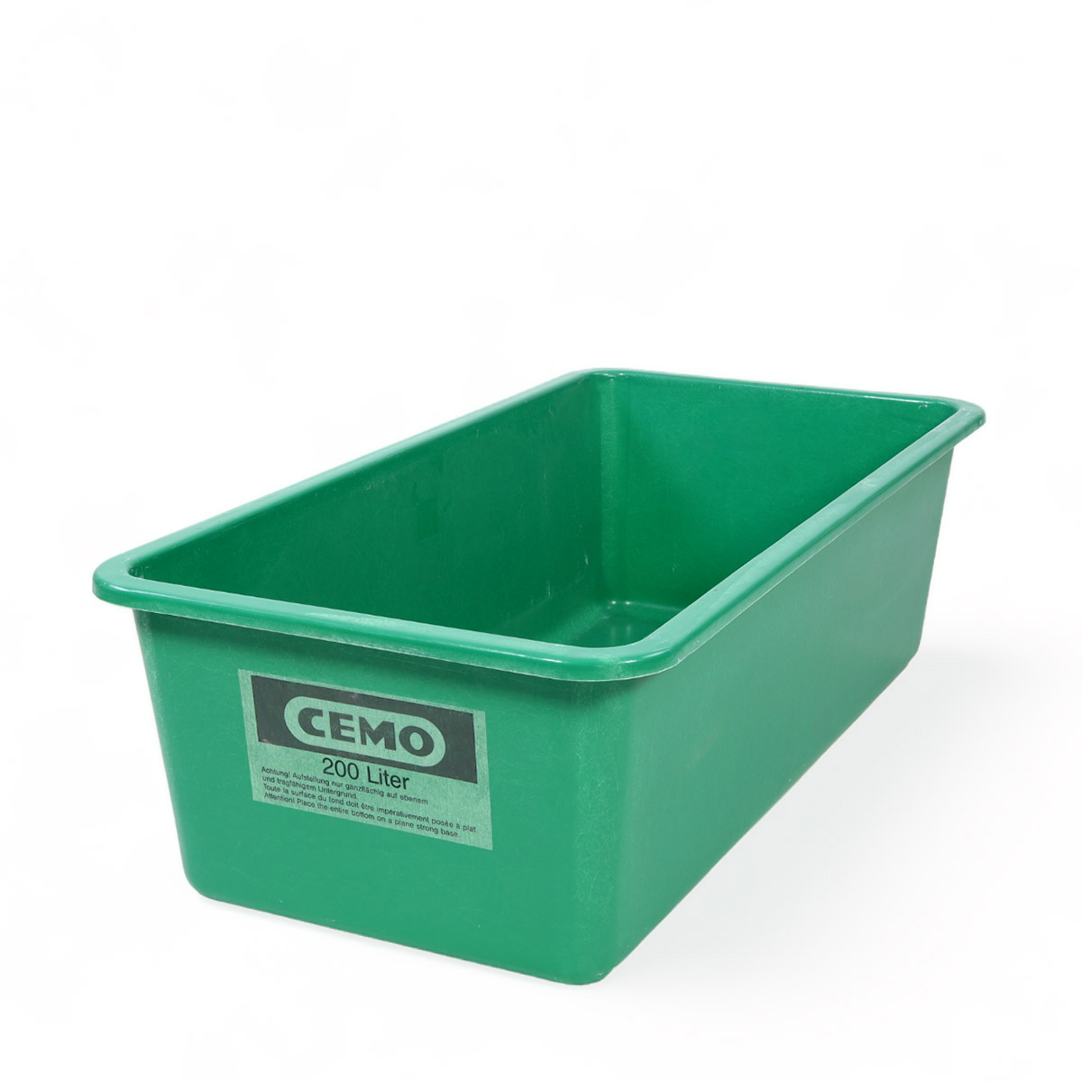 Bac rectangulaire vert, 200 l