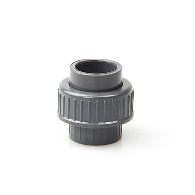 PVC-Verschraubung, Kleben+Gewinde, grau