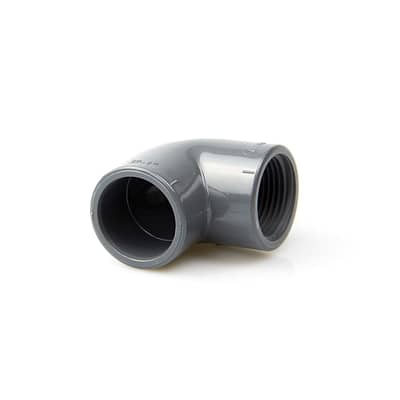 Coude PVC 90°, à coller+filetage FF, gris