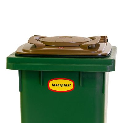 Bio-Rollabfallbehälter, au PE-HD, grün-braun