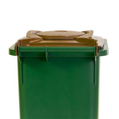 Bio-Rollabfallbehälter, au PE-HD, grün-braun